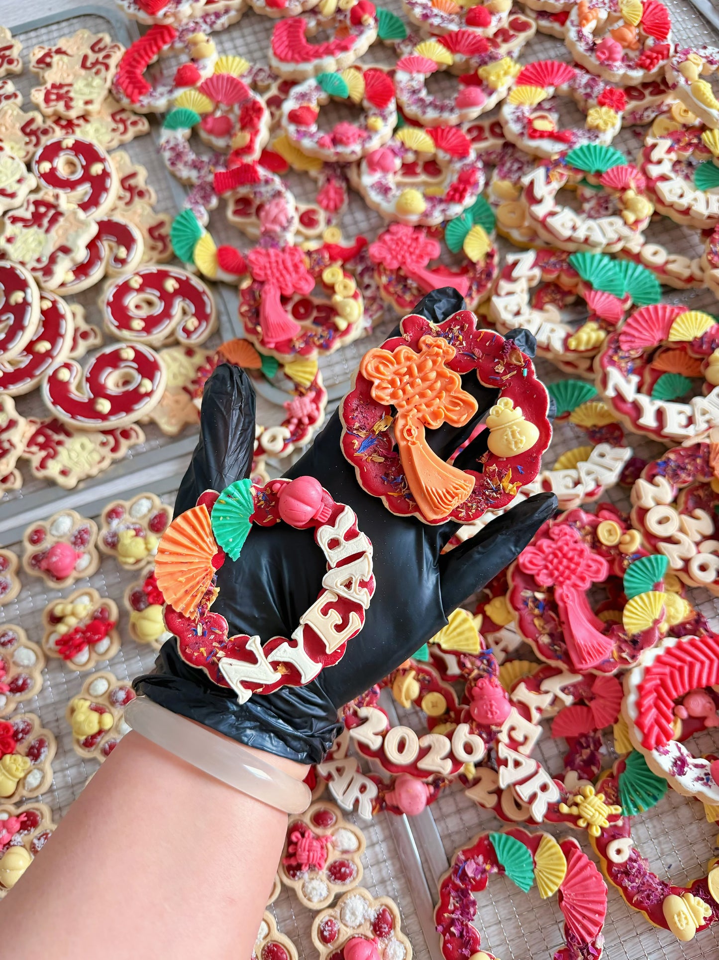 🐎New Year wreath cookies 💐 新年花环饼干