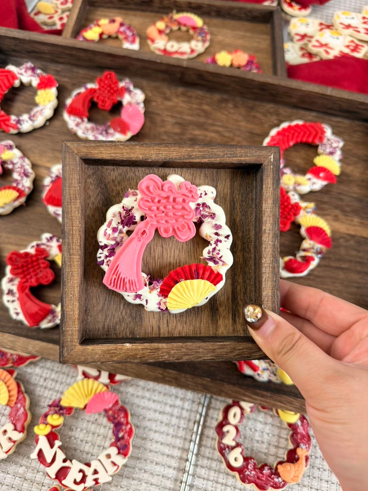 🐎New Year wreath cookies 💐 新年花环饼干