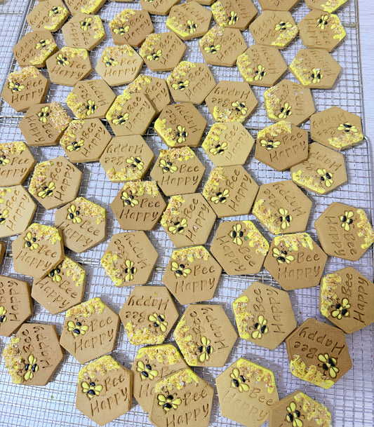 Bee Happy Peanut Butter Cookies 🐝 Bee happy花生酱淋面饼干