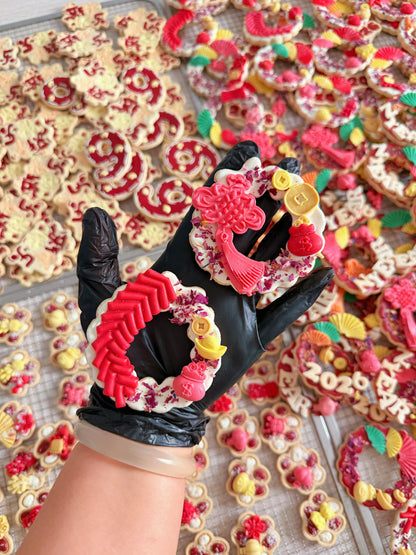 🐎New Year wreath cookies 💐 新年花环饼干