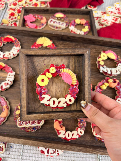 🐎New Year wreath cookies 💐 新年花环饼干